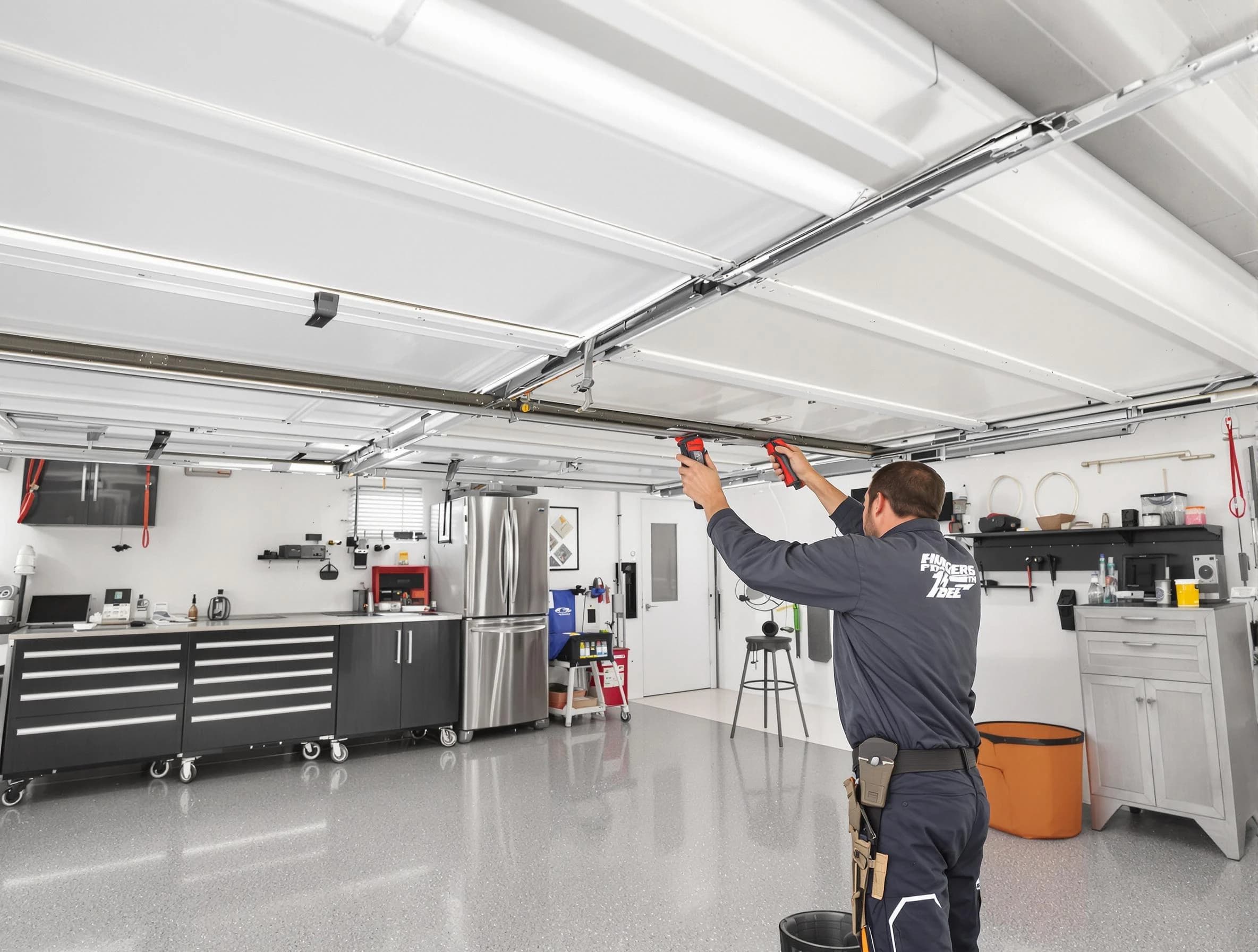 Overhead garage door repair service by Erie Garage Door Repair in Erie
