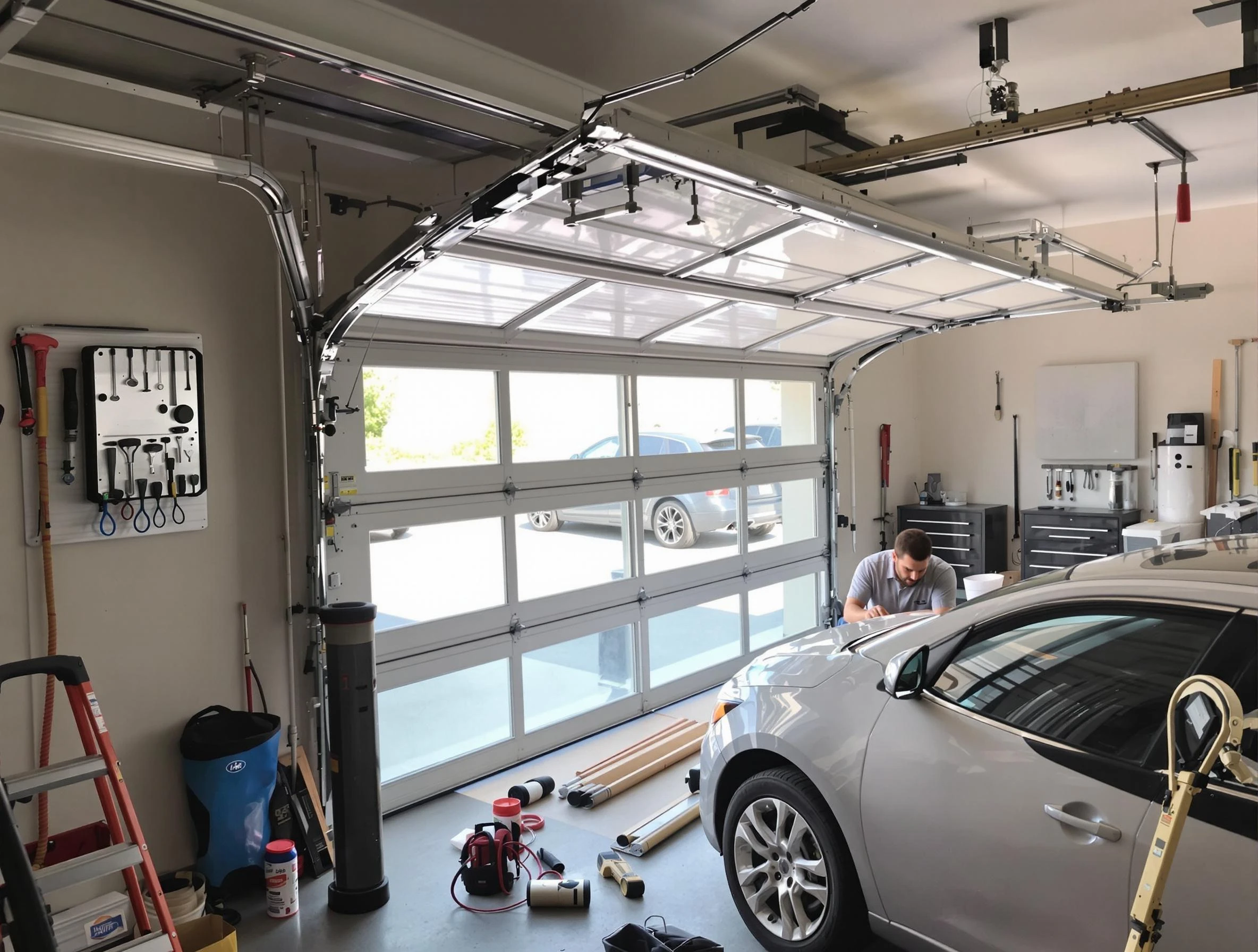 Garage door noise reduction service by Erie Garage Door Repair in Erie