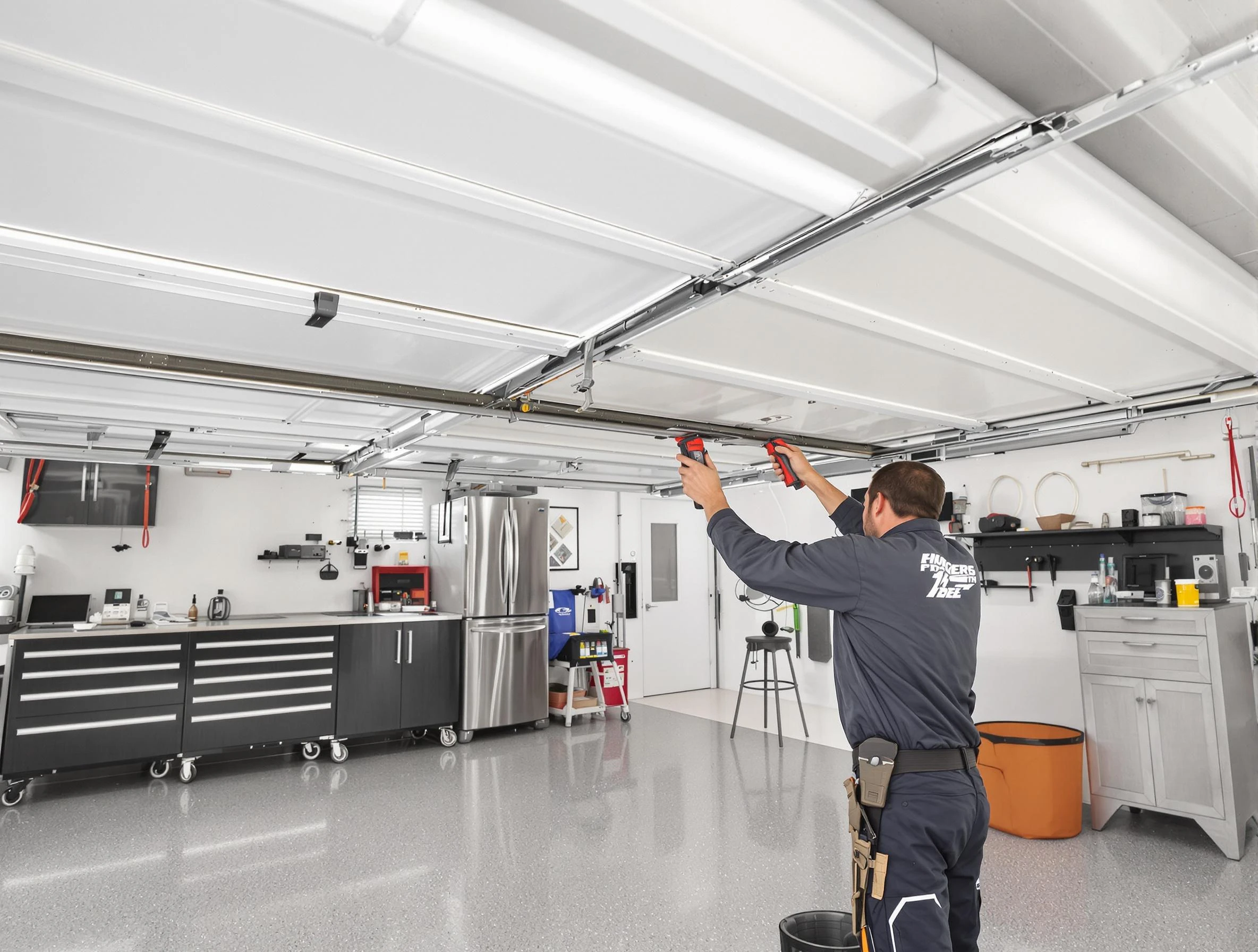 Overhead garage door repair service by Erie Garage Door Repair in Erie